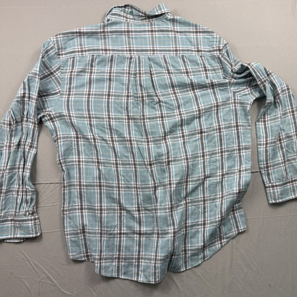 Arrow Blue Jeans Co. Plaids Long Sleeve Men' Shirt TEAL Orange XL Shirt - Picture 5 of 6